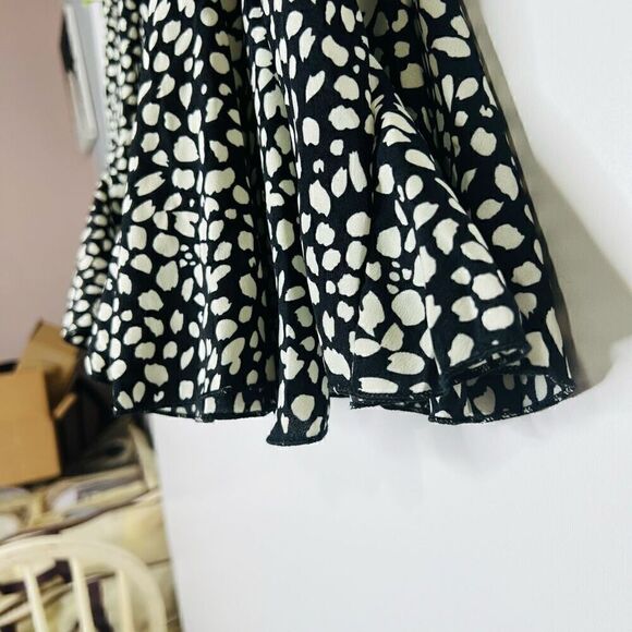 SHEIN Curve Black Ivory Dot Flared Skirt - Picture 2 of 8